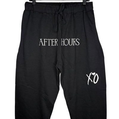The Weeknd XO After Hours Black Sweatpants Flame Graphic Joggers Men's Size XL