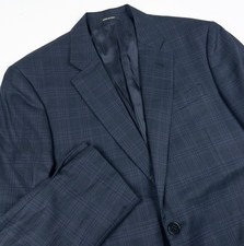 Giorgio Armani Soft Blazer Men's 40 US 50 IT Wool Navy Purple Check Sport Coat