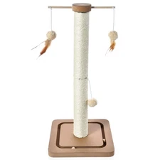 Cat Scratching Post, 25 Inch Sisal with Interactive Ball Toys