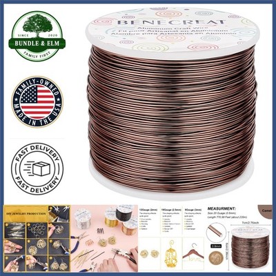 Solid Brown Aluminum Wire, 20 Gauge, Ideal for Jewelry Crafting and Model Making