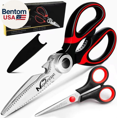 Magnificent Latest Heavy Duty Sharp Kitchen Scissors with Safety Cover and Gift,
