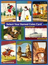 COLES NAMED SWAP CARDS - VINTAGE COLLECTABLE TRADE CARDS - SELECT YOUR CARD