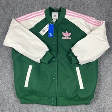 Adidas Originals Varsity Jacket Wm S (Fits Like Medium) Green Vintage Style NEW
