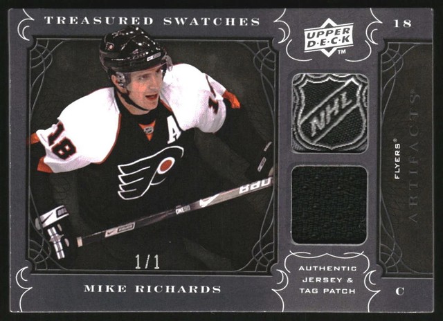 2009-10 Artifacts Treasured Swatches Jersey-Patch Black #TSMR Mike Richards 1/1