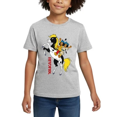 Yakari Und Regenbogen Auf Pferd Kleiner Donner Kinder T-Shirt - Bild 1 von 4