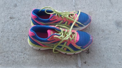 multi coloured trainers asics