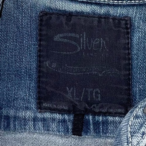 Silver Jeans Size XL Distressed Blue Denim Vest Grunge Coastal Cowgirl Western - Picture 4 of 8