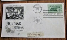CIVIL WAR CENTENNIAL BATTLE OF FORT SUMTER STARTS WAR 1861-1961 FDC ARTCRAFT