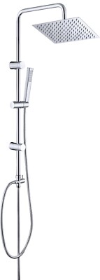 JOHO Edelstahl-Duschsystem Square Duschset Kopfbrause Regendusche 25*25cm Chrom