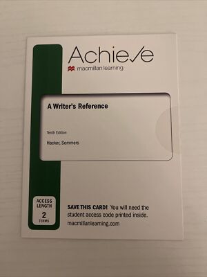 Achieve for a Writer's Reference (2-Term Access) by Nancy Sommers and Diana...