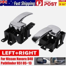 Pair Inner Inside Handle Door Light Grey For Nissan Frontier Navara D40 06 - 14 - View #5