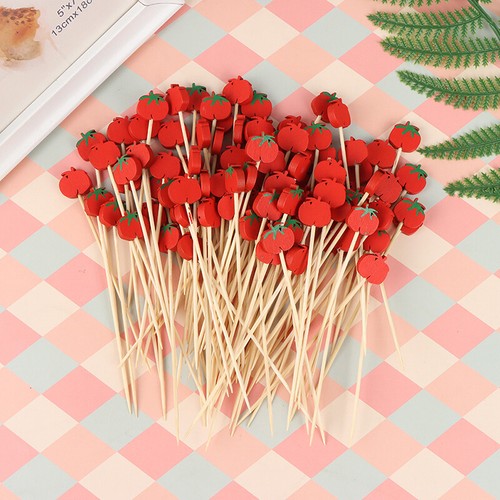 100Pcs Mix Fruit Tomato Picks Cupcake Fruit Fork Dessert Salad Cocktai St.WG - Imagen 10 de 12