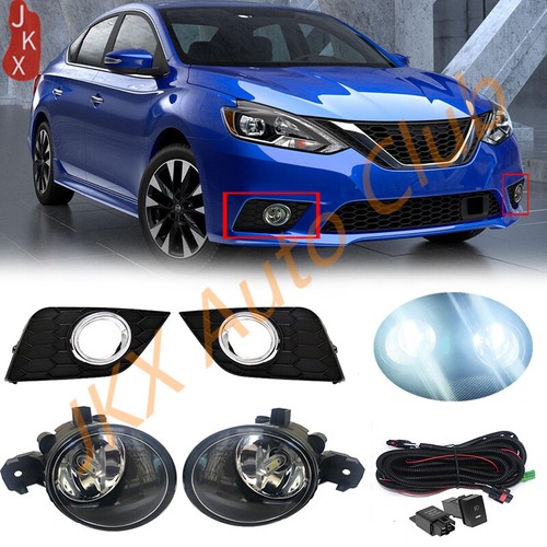 For Nissan Sentra Sylphy 20162019 Fog Lamp Cover & LED Fog Light W