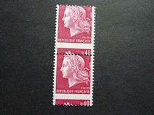 France 1967-69 - YT n° 1536Bf Piquage à cheval en paire neuf**/MNH