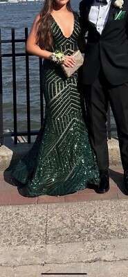 knee length dresses for ladies Dark Green Long A-Line Prom Dress Hunter Green / 12