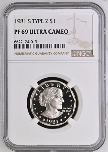 1981-S Type 2 Susan B. Anthony (SBA) Dollar NGC PF-69 ULTRA CAMEO