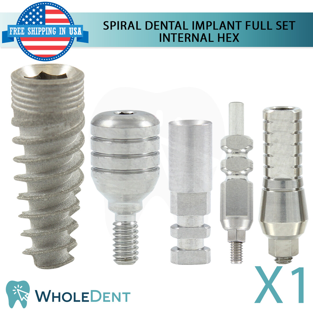 spiral【CRDP】1ml X1 Dental Spiral Int Hex 2.42mm Titanium Sterile Anodized Full Set