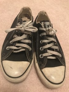 Vtg 90s MADE IN THE USA Black Converse 