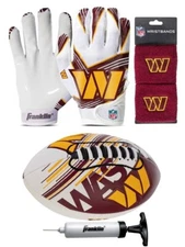 Washington Commanders Kids NFL Air Tech Football, Wristbands & Gloves, Ages 7-12