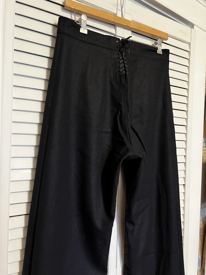 RIDING WOOL VINTAGE Pants Women's Size 18 Waist 36 Blue Lace Front Button Back - Image 2 of 4