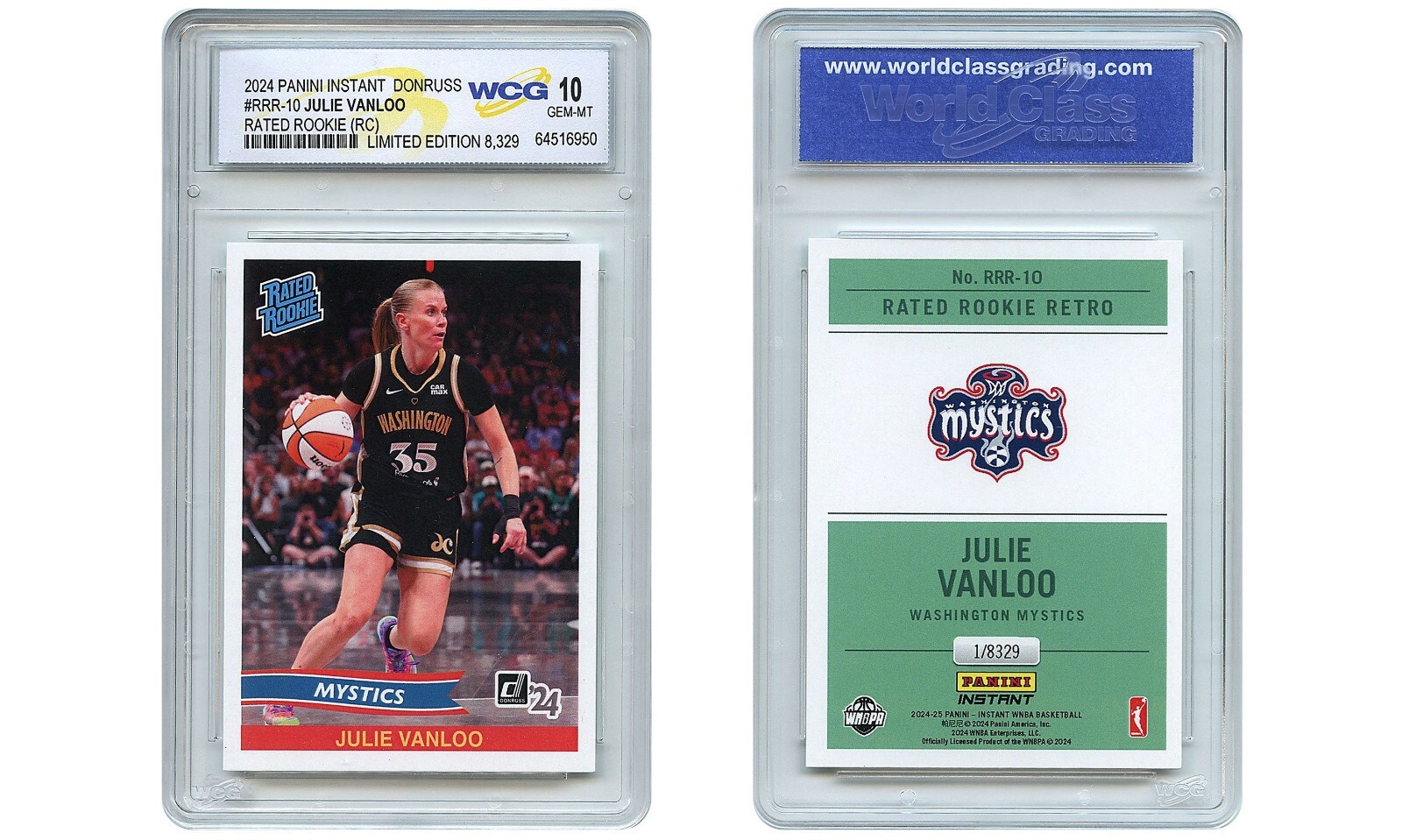 2024 Panini WNBA JULIE VANLOO Donruss Rated Rookie Card #RRR10 GEM MINT 10
