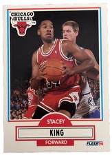 Excellent: Vintage 1990-91 FLEER Stacey King Chicago Bulls Rookie Trading Card