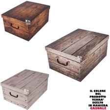 SCATOLA BAULE CONTENITORE BOX CARTONE CAMBIO STAGIONE BIANCHERIA Cm 51X37X24h