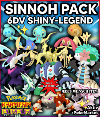 SINNOH PACK   SHINY 6DV   Pokemon Karmesin und Purpur Lvl 100 B1G1 FREE!