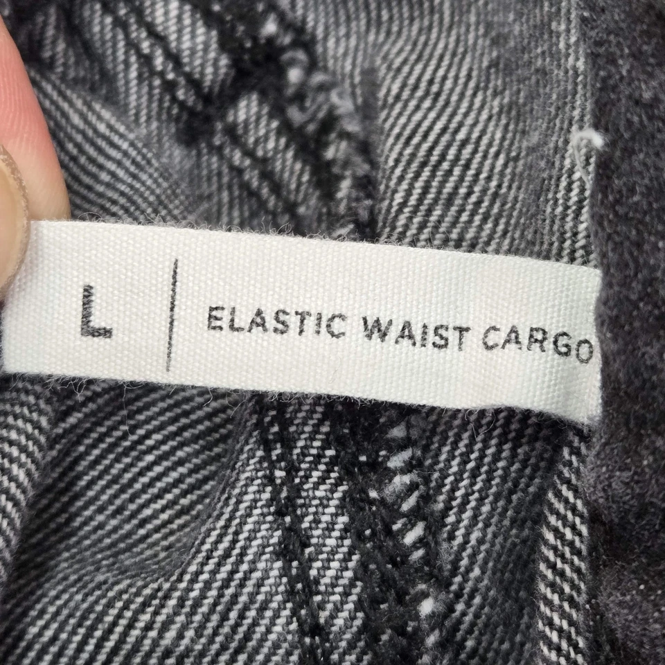 Pantalones Pacsun Hombre L Negro Denim Cintura Elástica Carga 32" Entrepierna Algodón Años 90 Y2K Foto 4 de 4