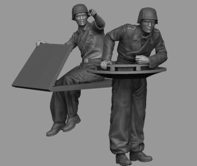 Kit Figurines Résine 1/35 - Équipage De Panzer - 2 Figurines Non Peintes à Monter