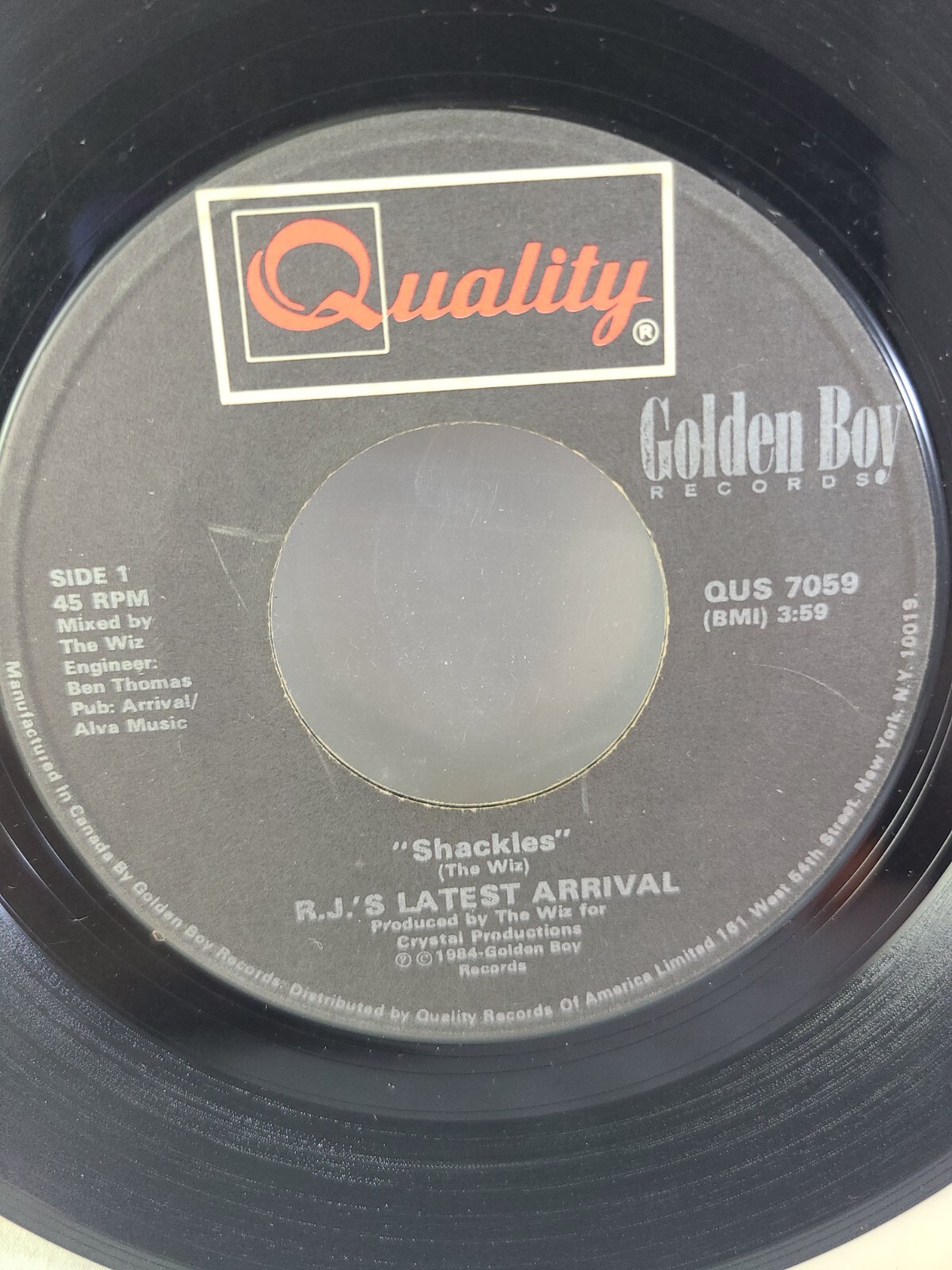 RJ'S LATEST ARRIVAL SHACKLES / INSTRUMENTAL Used Vinyl Record 45