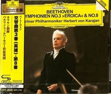 Herbert von Karajan/BPO NEW CD SHM-CD Beethoven Symphony No.3 No.8 Japan OBI