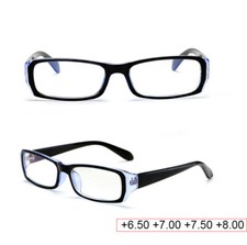 Fashion High Reading Glasses 650 700 750 800 Black Silver Metal Frame Reader
