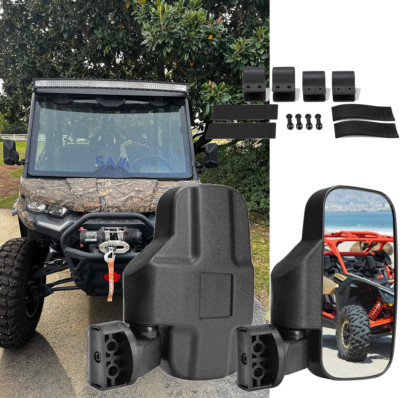 WEISEN Adjustable Center Rear View Mirror For Can-Am Defender & Polaris Ranger (2015-2024) - High Definition