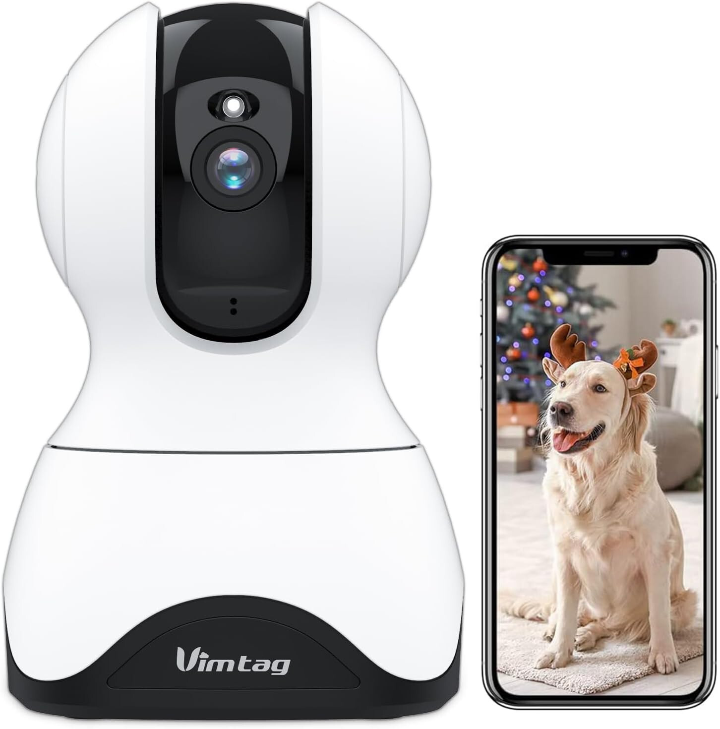 Pet Camera 2.5K HD Pet Cam360° Pan/Tilt View Angel with Two Way Audio Dog Cam...-image
