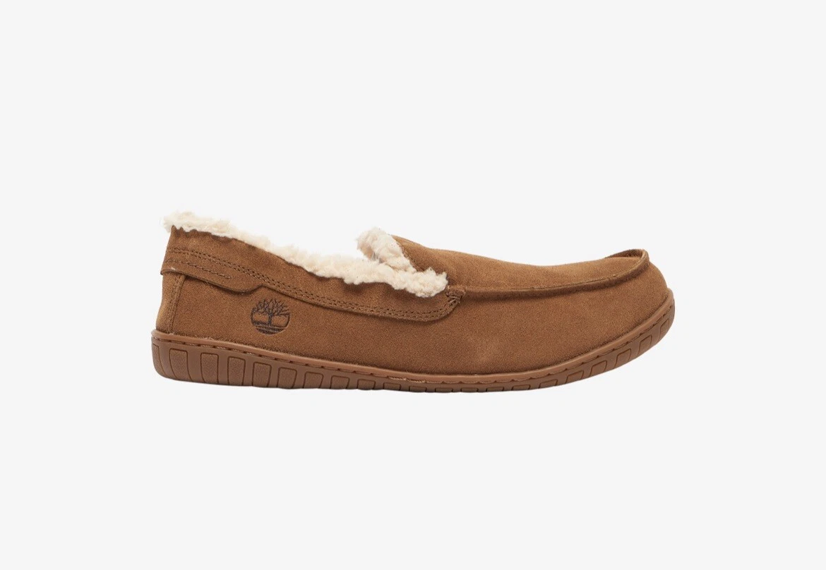 Timberland Torrez Venetian Faux Fur Lined Slipper Moc Rust Suede
