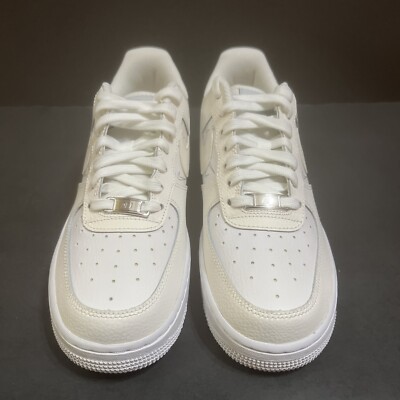 Sz 8- NIKE WMNS AIR FORCE 1 '07 'MINI CHECKS' WHITE PLATINUM
