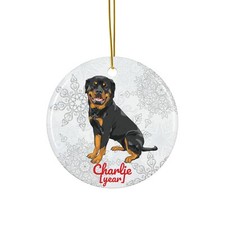 Rottweiler Christmas Ornament Gift Customized Rottie Mom or Dad Tree Decoration