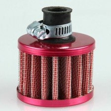 Red Universal 12mm Car Truck Engine Air Intake Filter Turbo Vent Cleaner Clamps