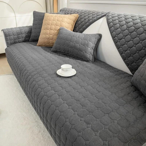 Verdicker Sofabezug Plüsch Sofakissen Karo rutschfest Sofabezug Sofa Handtuch USA - Bild 11 von 46