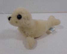 R.DAKIN 1981 Tan Cream WOOL SEAL PUP VINTAGE MINIATURE STUFFED ANIMAL 6" Doll