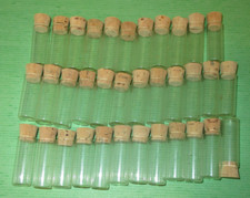 Lot of 40 Glass Tube Bottle with Cork Stoppers 1 1/2 x 1/2 Inch