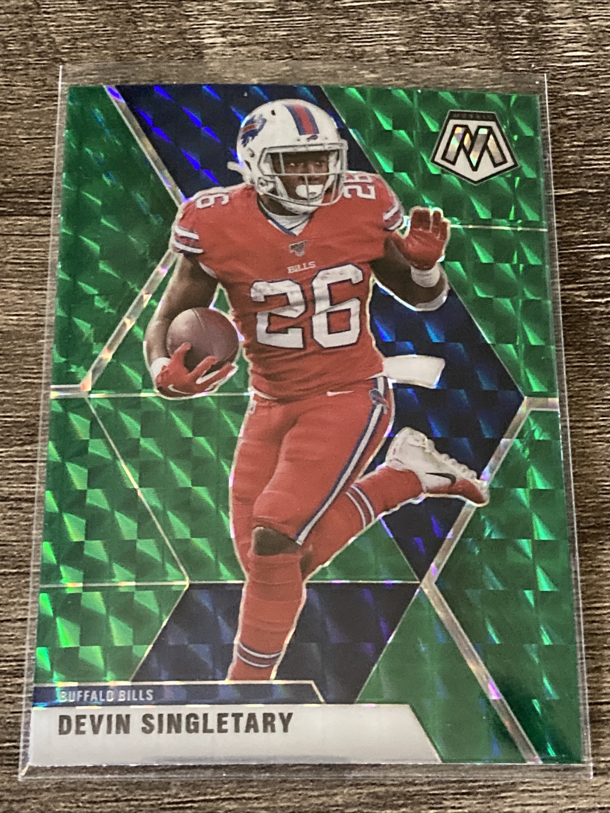 2020 Panini Mosaic DEVIN SINGLETARY Green Mosaic PRIZM SP #27 BUFFALO BILLS