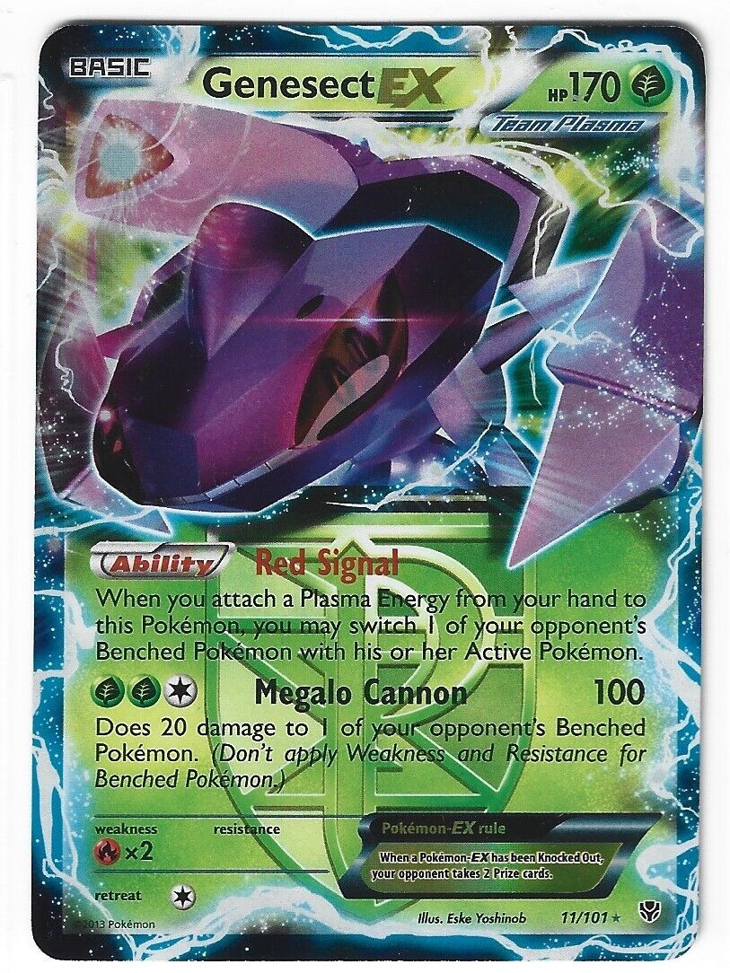 Pokemon Holo - MP - Genesect EX 11/101 Plasma Blast Black & White