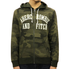 NWT NEW ABERCROMBIE  FITCH Logo Graphic full zip hoodie Men's size S Small NEW