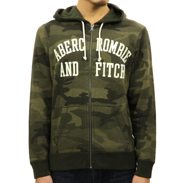 NWT NEW ABERCROMBIE & FITCH Logo Graphic full zip hoodie Men's size S 