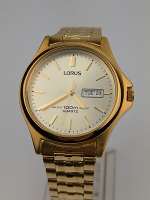 Montre analogique vintage NEUVE ANCIENNE STOCK Lorus ton or quartz