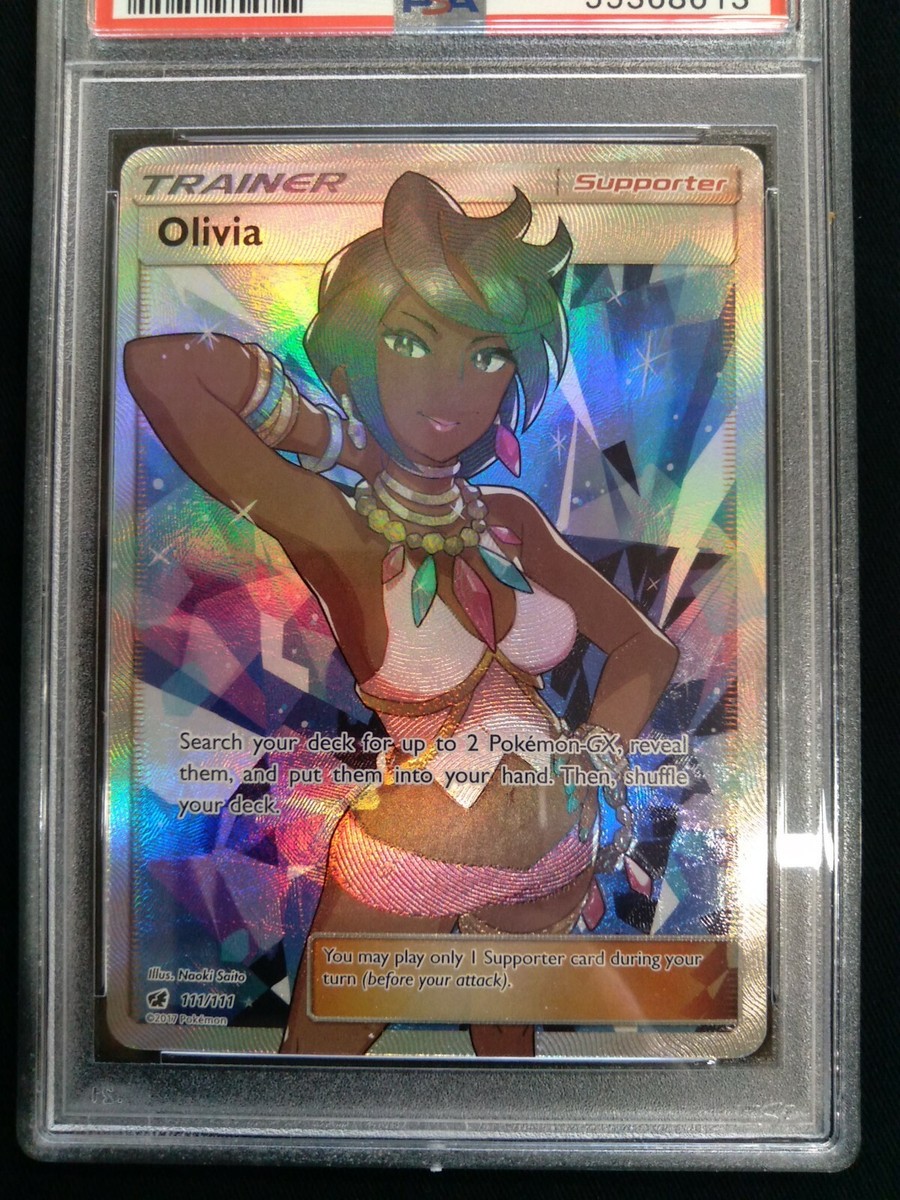 Graded PSA 9 2017 PM Sun & Moon Full Art OLIVIA #111 Crimson