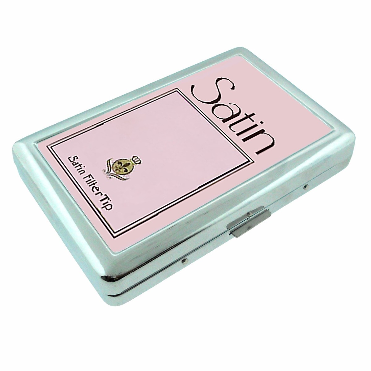 Smoking Pink Deco AD Silver MCM Metal Cigarette Case RFID Protection Wallet 