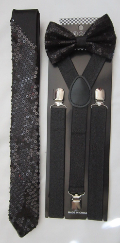 black glitter ties